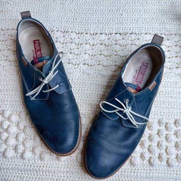 PIKOLINOS Men's 45 US 11, 11.5 Olvera Lace Up Oxford Leather Shoes Blue Brown - Picture 12 of 12